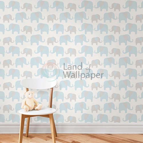 Elephant Kids Room Wallpaper