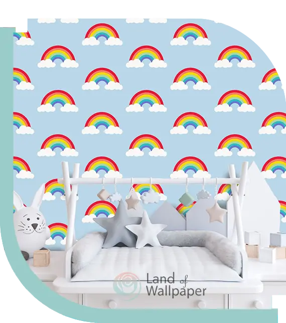 rainbow wallpaper for kids room